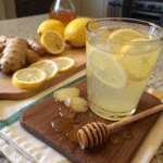 Homemade Mounjaro recipe drink with lemon, ginger, and honey